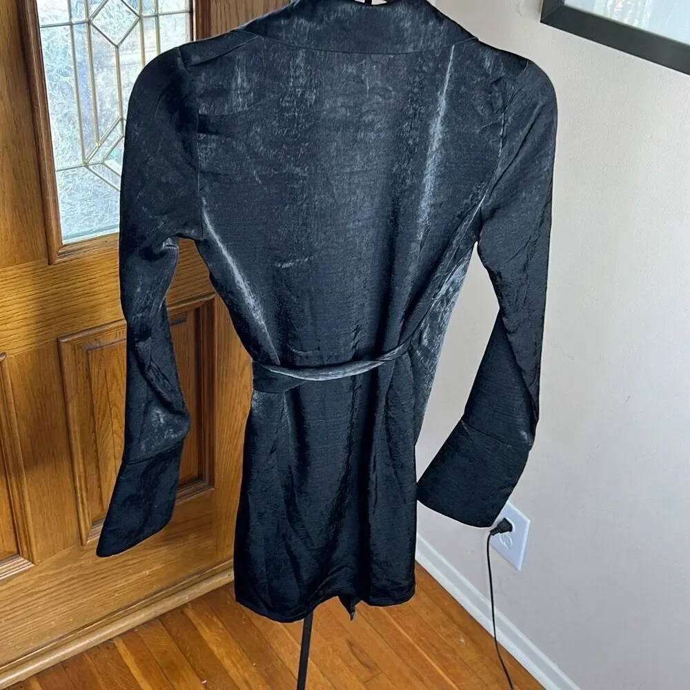 Princess Polly DIDDAM LONG SLEEVE MINI DRESS BLACK New Size 2
